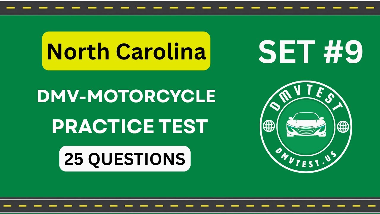 North Carolina DMV Motorcycle Test 2025 | 25 Real Practice Questions | DMV Test 2025 Set #9