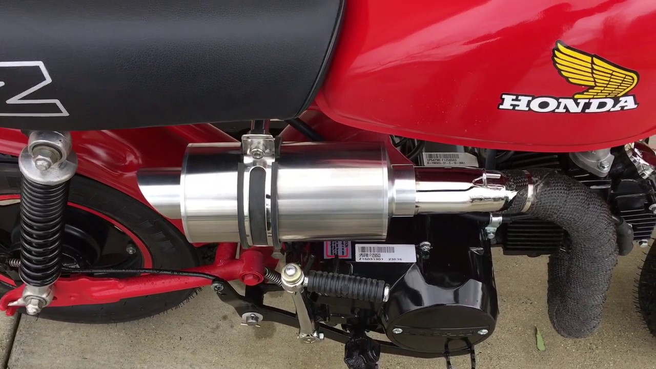 1984 Honda Z50R with New Stainless Steel Exhaust - YouTube