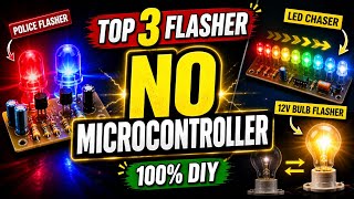 Top 3 Flasher Circuits You Must Try |Easy Electronics For Beginners |@Shaktitechshakti 