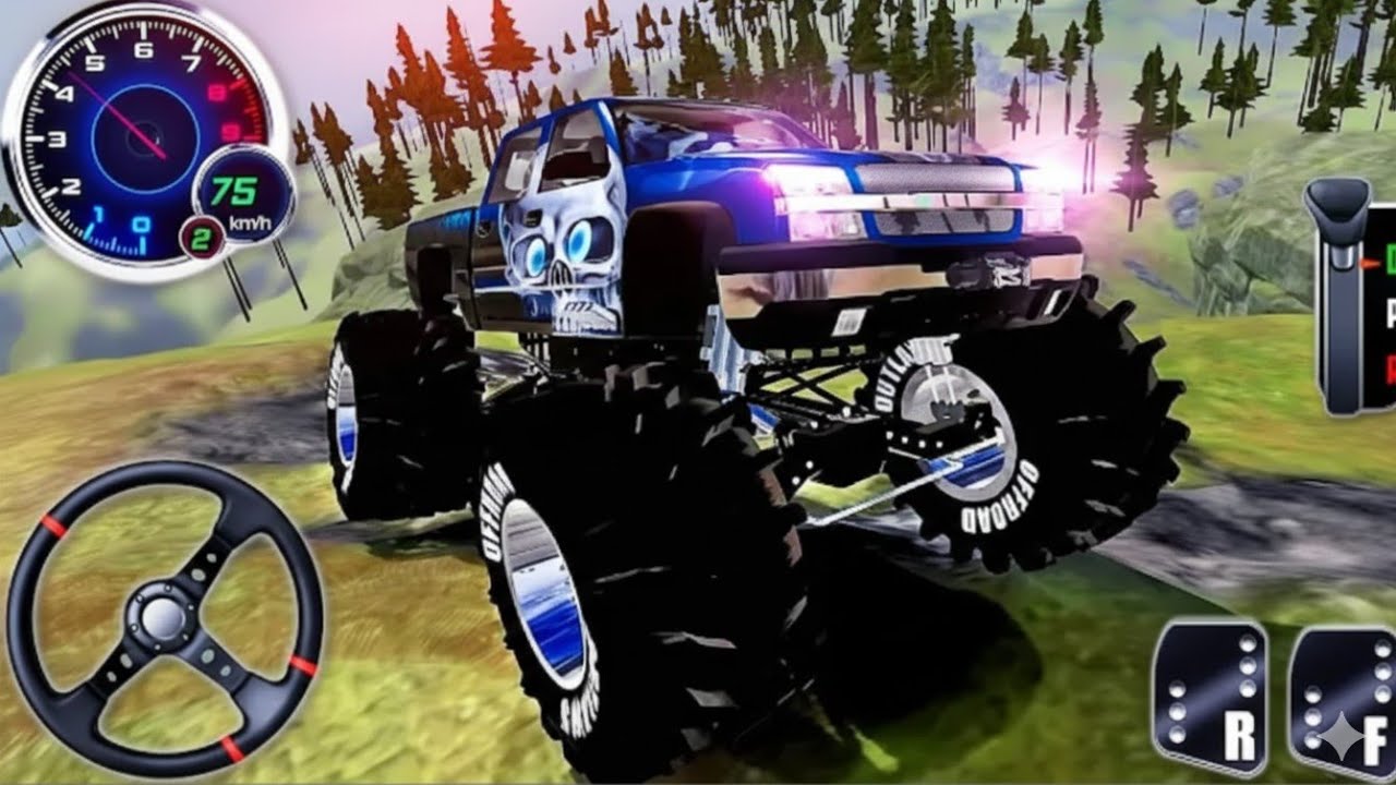 Offroad Outlaws Simulator Game - Extreme Monster Truck and Bike Mud Rocks Driving - Android GamePlay