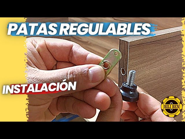 Como colocar PATAS REGULABLES a un mueble de melamina (patas niveladoras) 