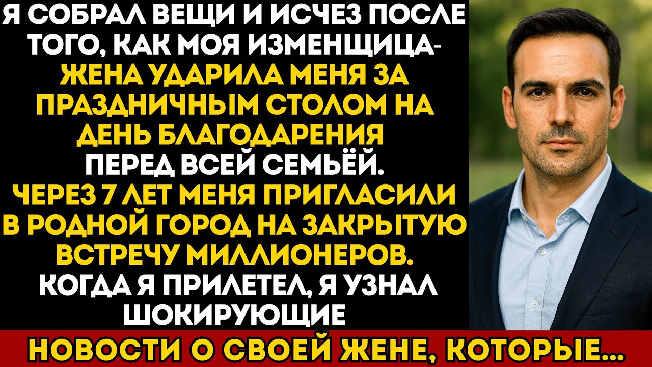 Жена дала пощёчину перед всей семьёй. Я исчез на 7 лет… И узнал тайну, которая сломала её.