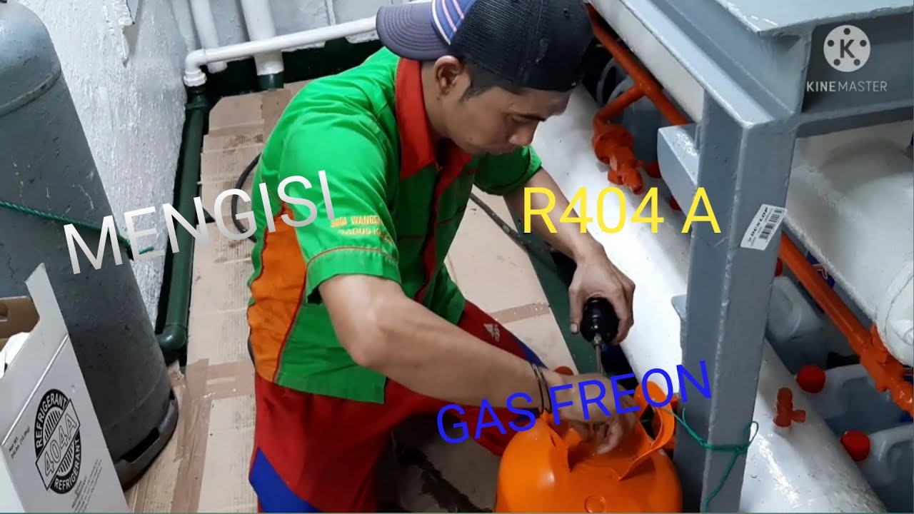Mengisi gas freon R404 A pada kompresor BITZER!!!Filling freon gas R404