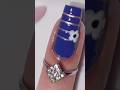 Simple & Cute Nail Art 💅 Blue + Gold Stripe Nails ✨