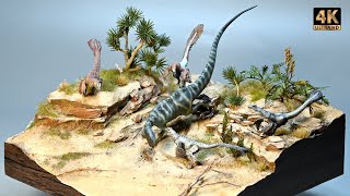 Hunting Raptors Strayed into a Quicksand Pool | Dinosaur Diorama Making