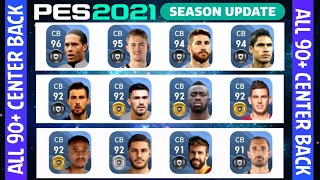 All 90+ Rated Center Back Players In Pes 2021 Mobile