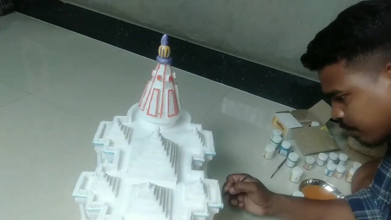Rama Mandir Ayodhya ki/ Thermocol Rama mandir at// Rama mandir new  model Home at Video
