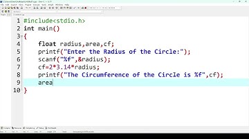 C Program to Find Circumference and Radius of a Circle | Circumference and Area of Circle in C