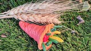 Making a small cornucopia from polymer clay