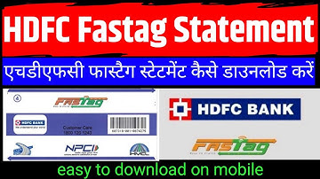 hdfc fastag statement kaise check kare |hdfc fastag statement download