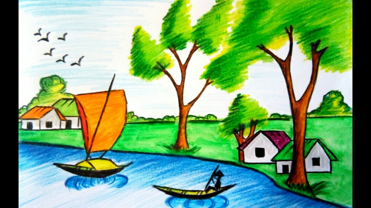 Featured image of post Indian Village Village Colour Pencil Drawing - I used titi oil pastels color in this drawing.