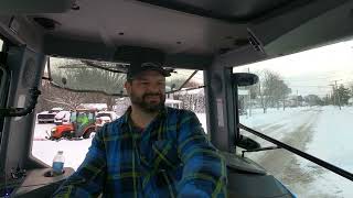 Lake Effect Snow Pushin' on LS Tractor MT573 Ep 166