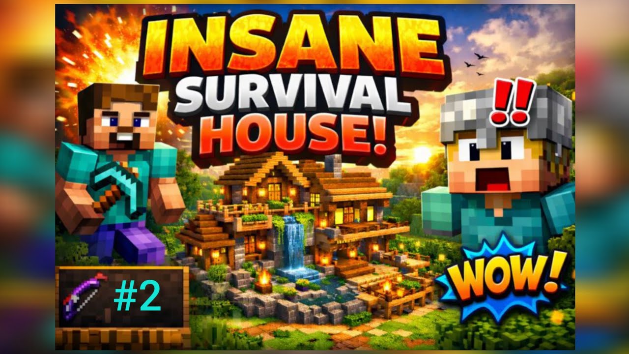 In Episode 2, we finally build our first starter house… because surviving the night is NOT easy 😳