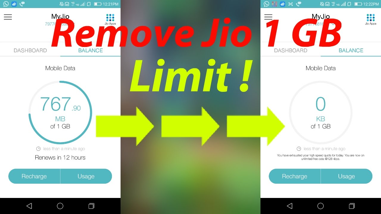 Remove Jio 1GB limit to 4GB per day ! With proof !!100℅ works - Techno Pranay
