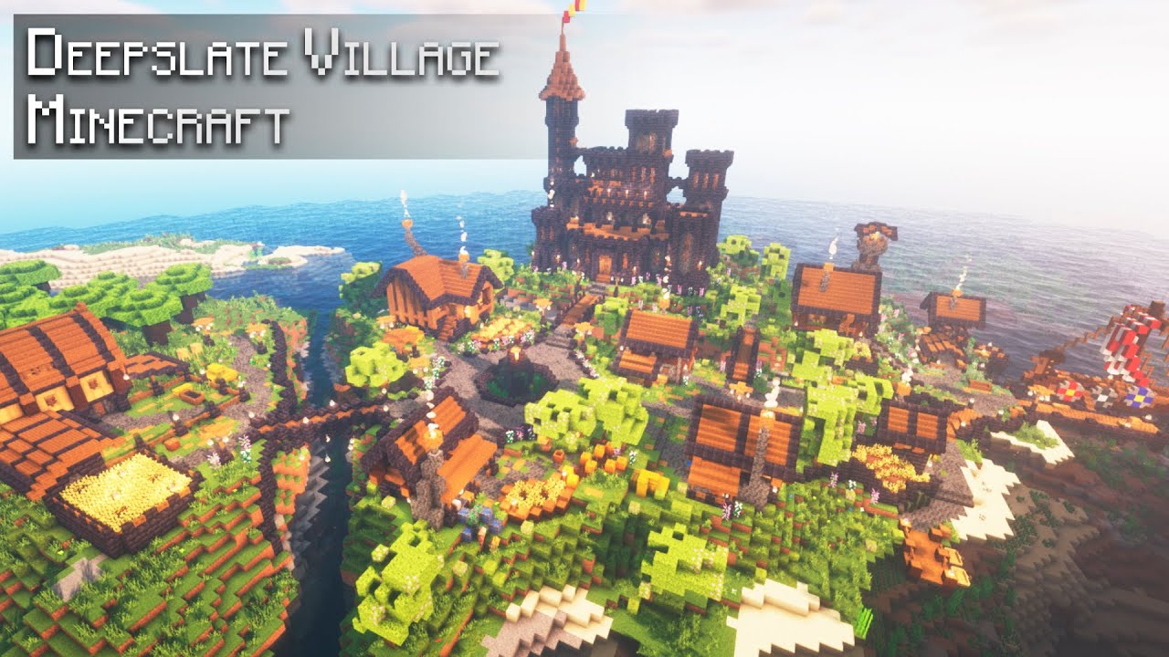 Medieval Blackstone Castle + Village Minecraft Timelapse YouTube