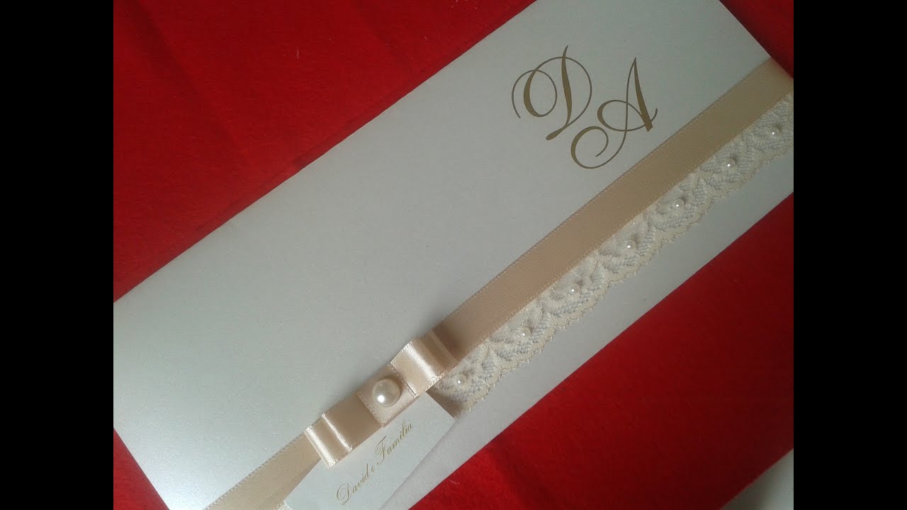 PAP Faça você mesmo Decorando convite de casamento com renda e laço chanel DIY