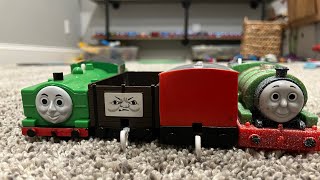 Thomas & Friends Tomy 1996 Duck And A 2009 Snowy Percy Unboxing Review And Run.