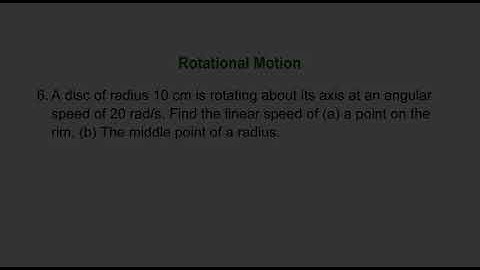 video Solution to concept of physics hc verma Rotational Motion QN. 6