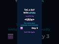 Day 3: What Does the title Tag Actually Do? #htmlforbeginners #codewithaysha