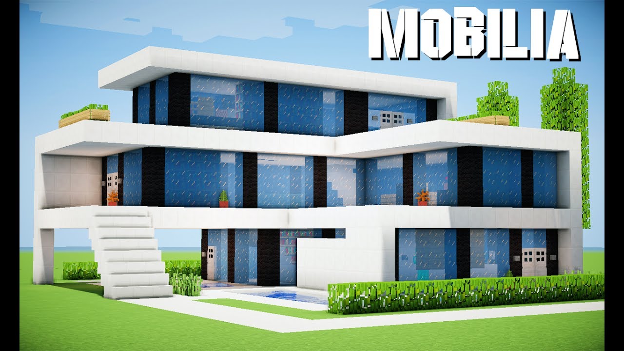 Minecraft Tutorial - Casa Moderna com Piscina e Mobília 