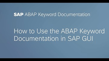 ABAP Keyword Documentation in SAP GUI