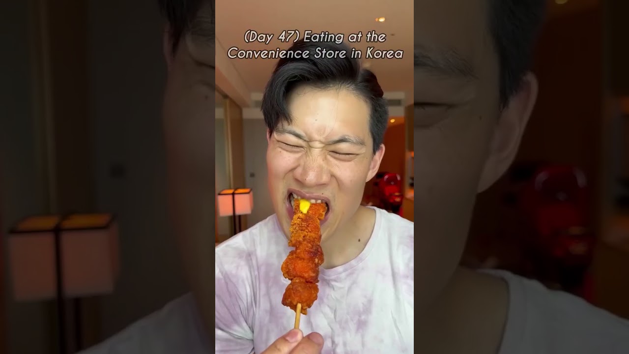 REALISTIC What I Eat for Brunch (Day 47, Korea Convenience Store) 