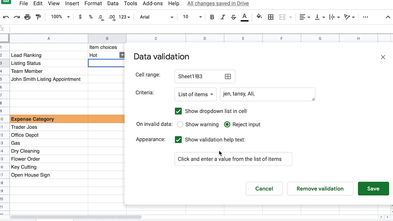 REbox Tech Tip: Google Spreadsheet Dropdown