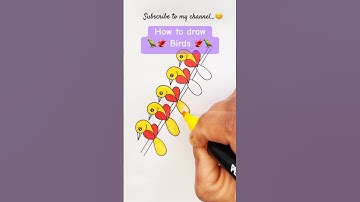 How to draw birds 🦜 #youtube #drawing #viral #art #youtubeshorts #shorts #trending #shortvideo #yt