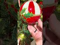 Raz 4" Stripe and Holly Red Ball Glass Christmas Ornament 4624657