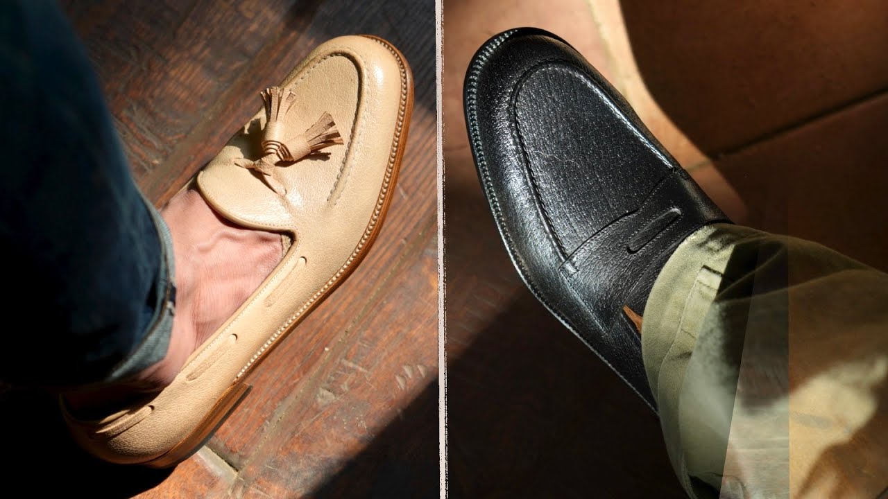 Subtitled | I made loafers | Bear leather and boar leather - YouTube