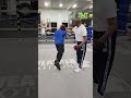 Floyd Mayweather Sr. works out with a guest to the Mayweather Boxing Club