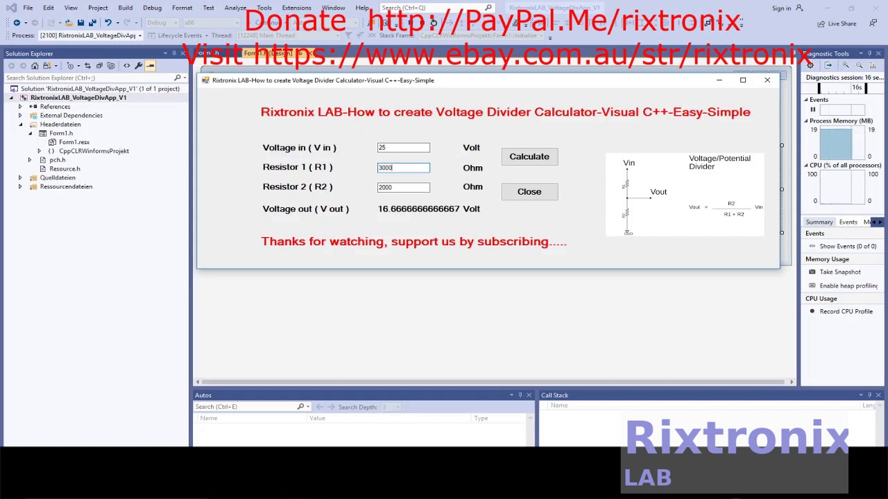 How to create Voltage Divider Calculator Simple Easy Visual C++ Pt6 ...