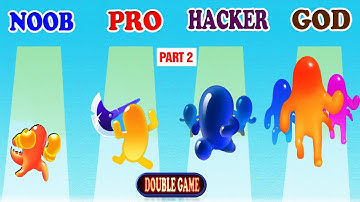NOOBvsPROvsHACKERvsGOD in DINO RUNNER 3D vs JOIN BLOB CLASH 3D - Part 2