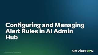 Alert Rules in AI Admin Hub