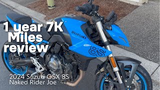 1-Year / 7,000 Mile Review – 2024 Suzuki GSX-8S | Daily Commuter Perspective