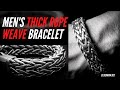 Thick &amp; Heavy 16mm Rope Weave Mens Bracelet | by SilverWow