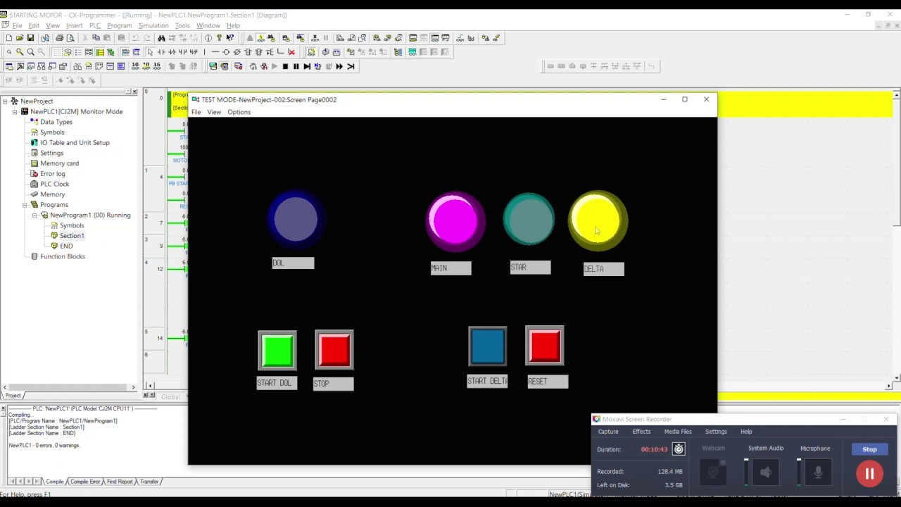Simulasi program DoL Starter dan Star Delta dengan CX programmer - YouTube