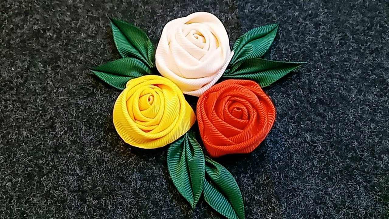 طرز درست کردن گل رز با روبان برای گلسر/آموزش گل رز با روبان/رز پیچ/zari designer