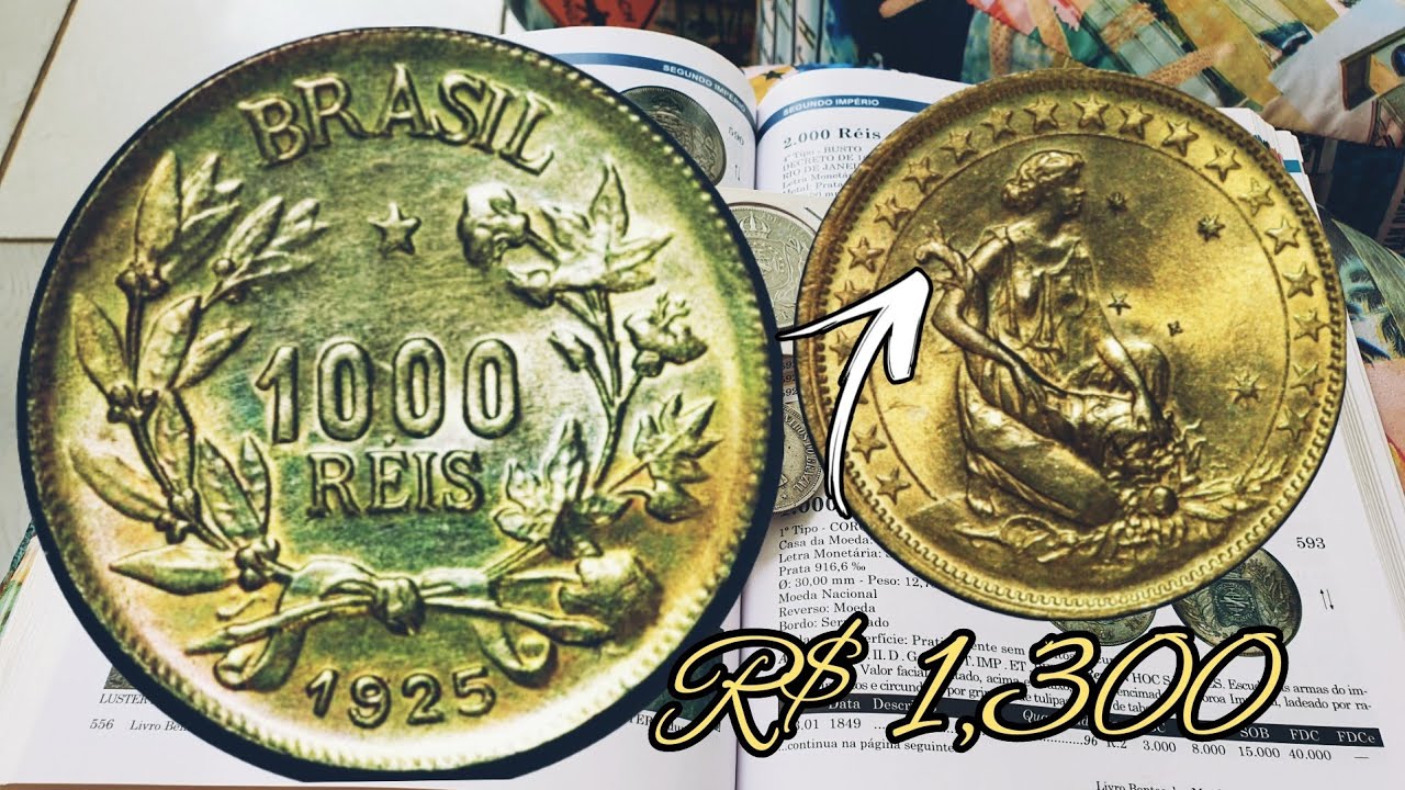 MOEDA 1000 RÉIS ano 1925 que vale R$ 1300 e pode está aí com você agora.
