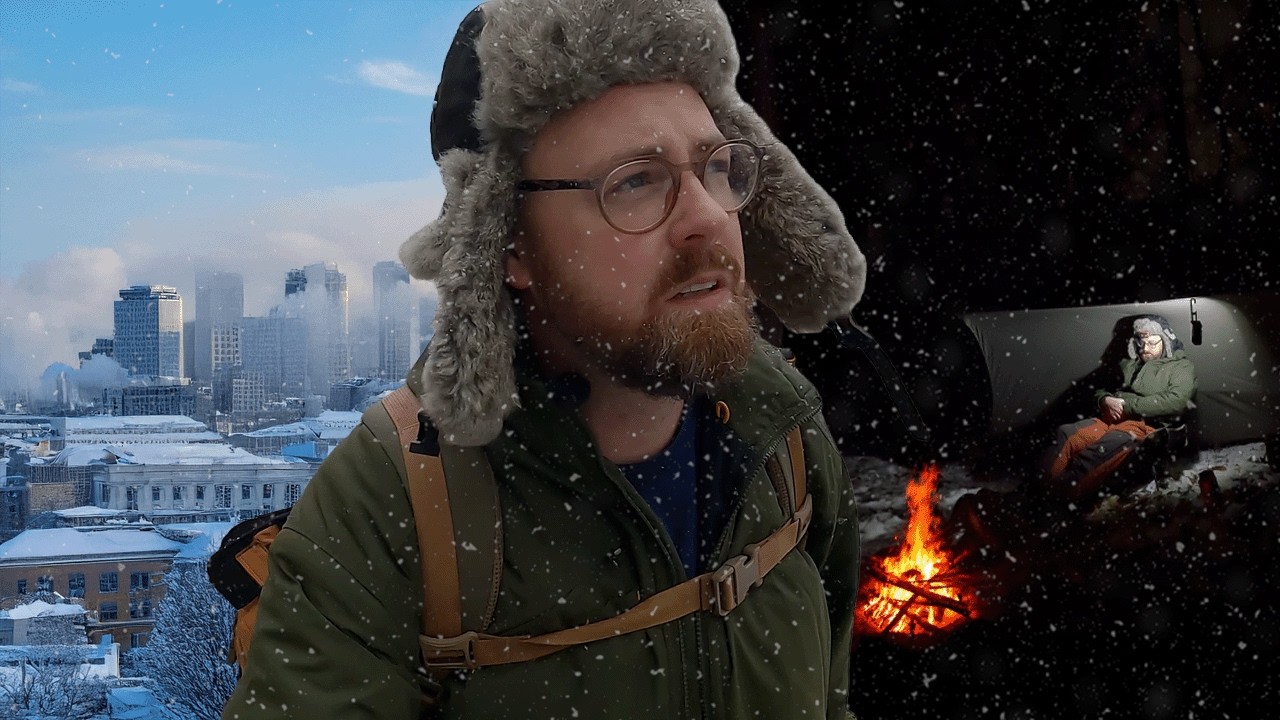 Замерзшая ночь в моем СЕКРЕТНОМ городском кемпинге | ВСЮ НОЧЬ ЛЕЖАЛ СНЕГ