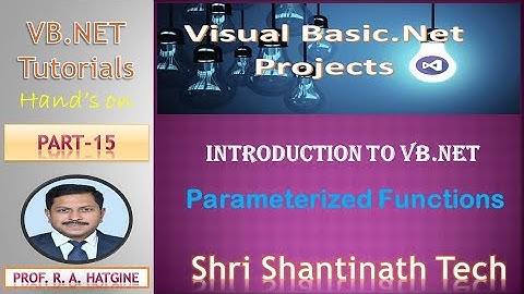 Implementation of Parameterized Functions in VB NET