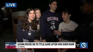 VIDEO: Fans in Storrs react to UConn's win over Miami