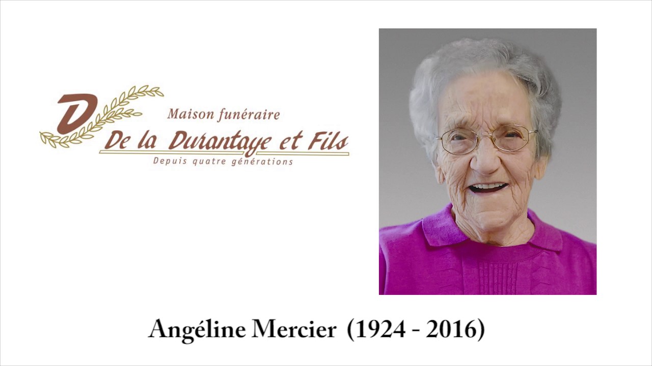 Angéline Mercier (1924 - 2016) - YouTube