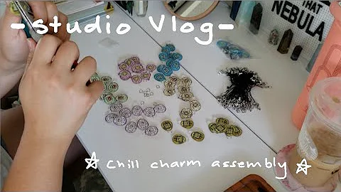 ★STUDIO VLOG 1★ Acrylic charm assembly, coffee, and chunky pup