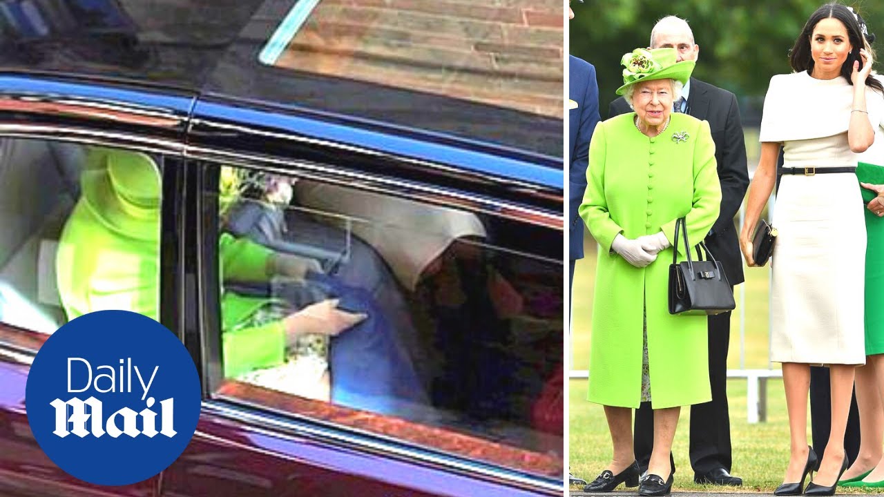 Moment Queen Elizabeth shares blanket with Meghan Markle in newly