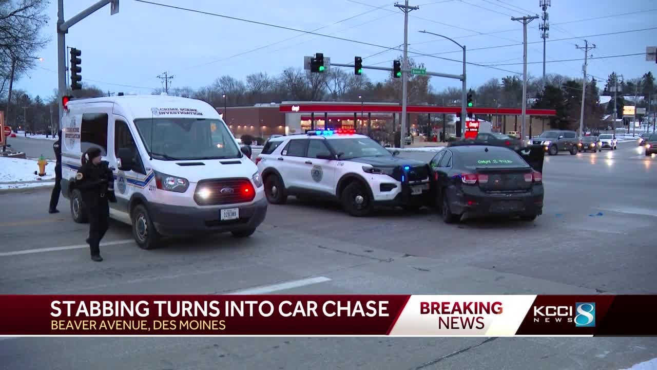 Des Moines police: One person in custody after stabbing, chase - YouTube