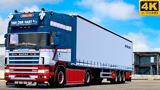 [G29] ETS2 (4K 60FPS) | PROMODS | SCANIA 144L 530 V8 (open pipe) | AR-RUTBAH 🇮🇶 - IZRA' 🇸🇾