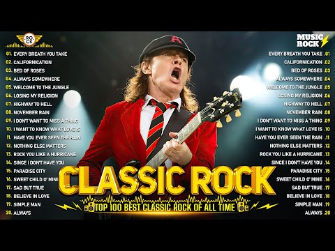 ACDC, Queen, Aerosmith, Bon Jovi, Metallica, Nirvana, Guns N Roses🔥Classic Rock Songs 70s 80s 90s