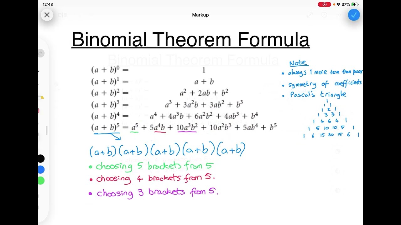 Y12 Binomial Theorem - Proof of Formula
