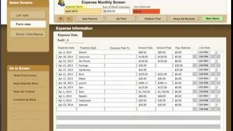 POS Cloud v13 Pro - Expense List View